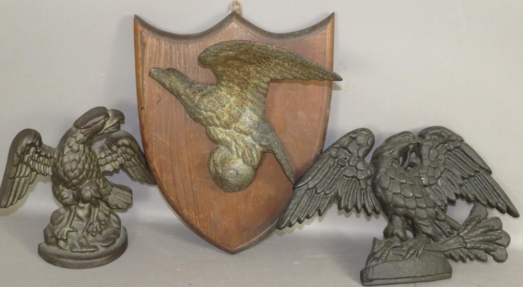 3 CAST IRON EAGLESca. 1850-1900;