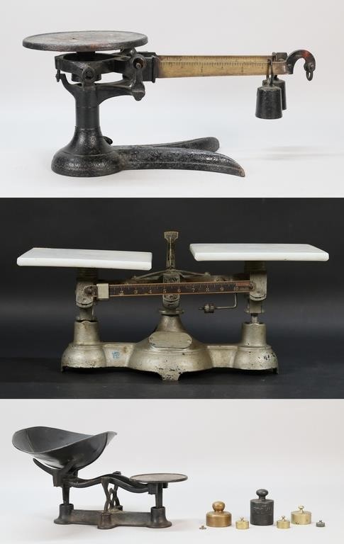 3 CAST IRON SCALES INCLUDING