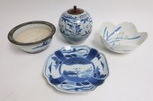3 CHINESE, 1 JAPANESE BLUE AND