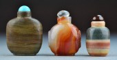 (3) Chinese Agate Snuff Bottle