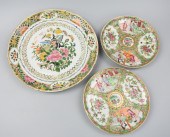 3 CHINESE CANTON GLAZE PLATES,