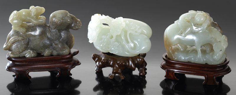 (3) Chinese carved jade
