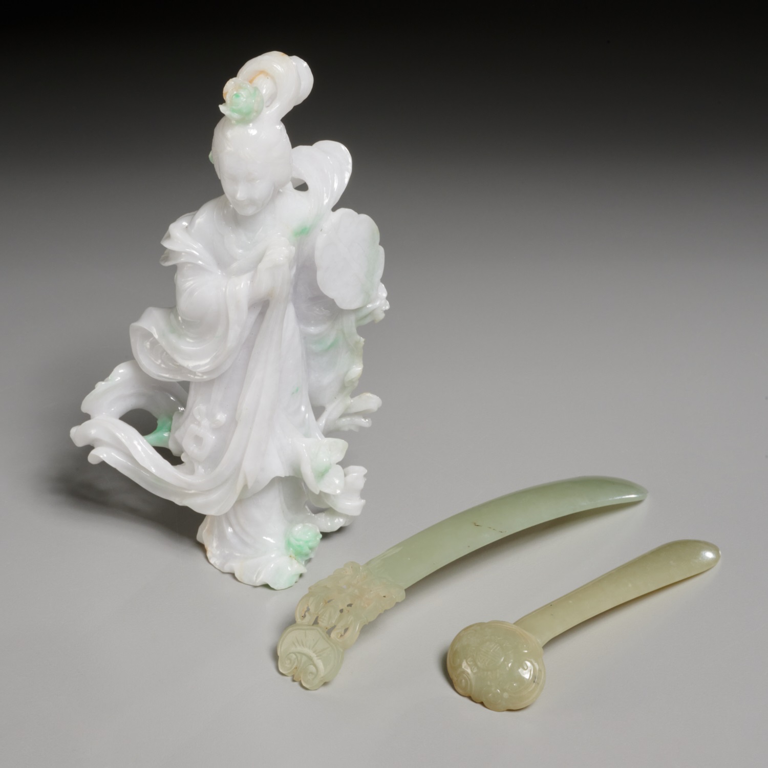 (3) CHINESE CARVED JADE OBJECTS,