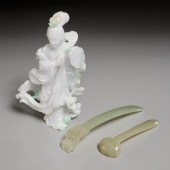 (3) CHINESE CARVED JADE OBJECT