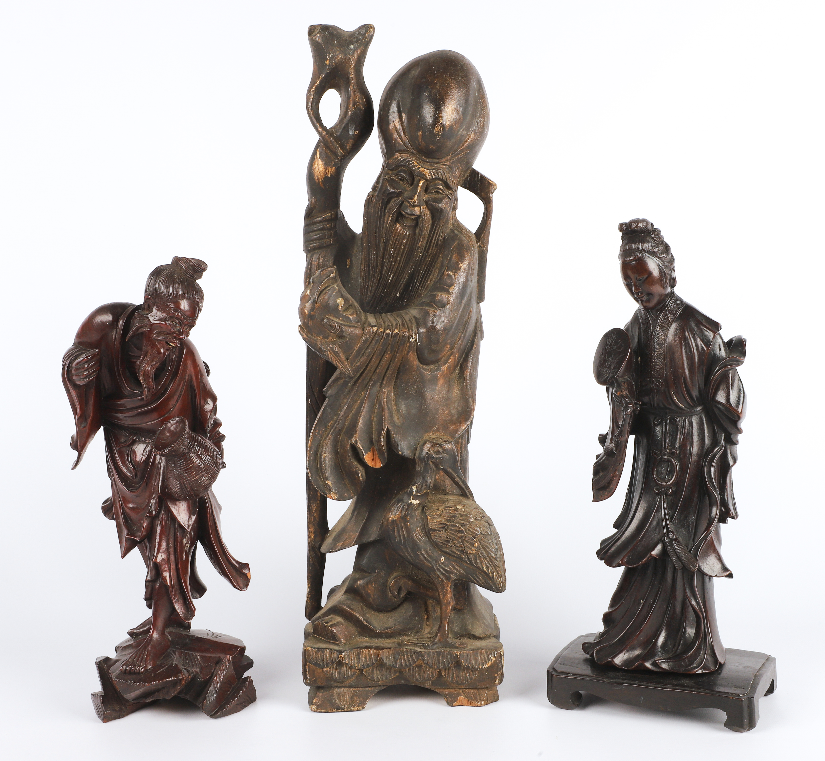 (3) Chinese carved wood
