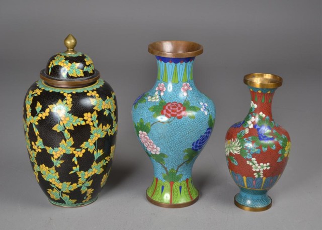 (3) Chinese Cloisonn? VasesTo
