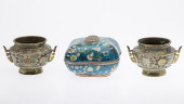 3 CHINESE CLOISONNE ARTICLES<b