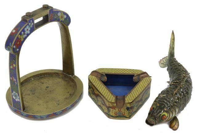 (3) CHINESE CLOISONNE & ENAMELED