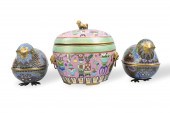 3 CHINESE CLOISONNE QUAL & COV