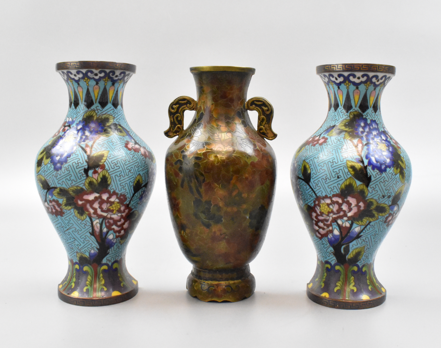 3 CHINESE CLOISONNE WALL