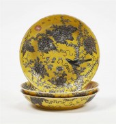 3 CHINESE DAUAZHAI TYPE YELLOW