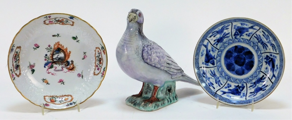 3 CHINESE EXPORT ARMORIAL PORCELAIN