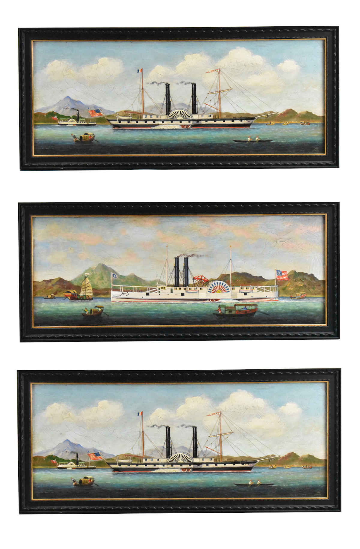 3 CHINESE EXPORT OIL PAINTING OF