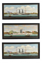 3 CHINESE EXPORT OIL PAINTING