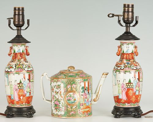 3 CHINESE FAMILLE ROSE PORCELAIN