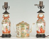 3 CHINESE FAMILLE ROSE PORCELA