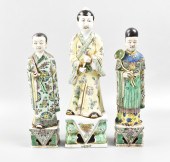 3 CHINESE FAMILLE VERTE PORCEL