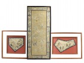 3 CHINESE FRAMED EMBRODIERY OF