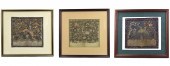 3 CHINESE FRAMED EMBROIDERY SI
