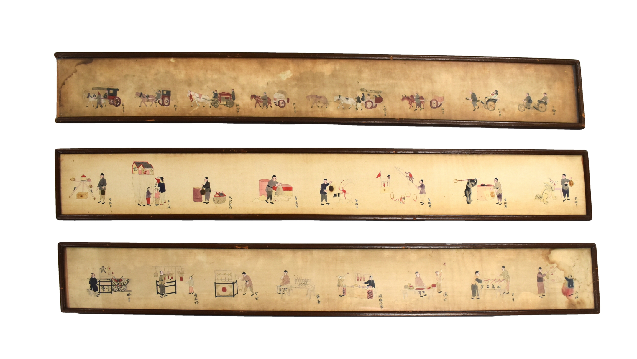 3 CHINESE FRAMED SILK PAINTING W/
