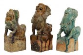 (3) CHINESE GLAZED CERAMIC FOO