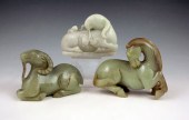 3 CHINESE HARD STONE FIGURAL C