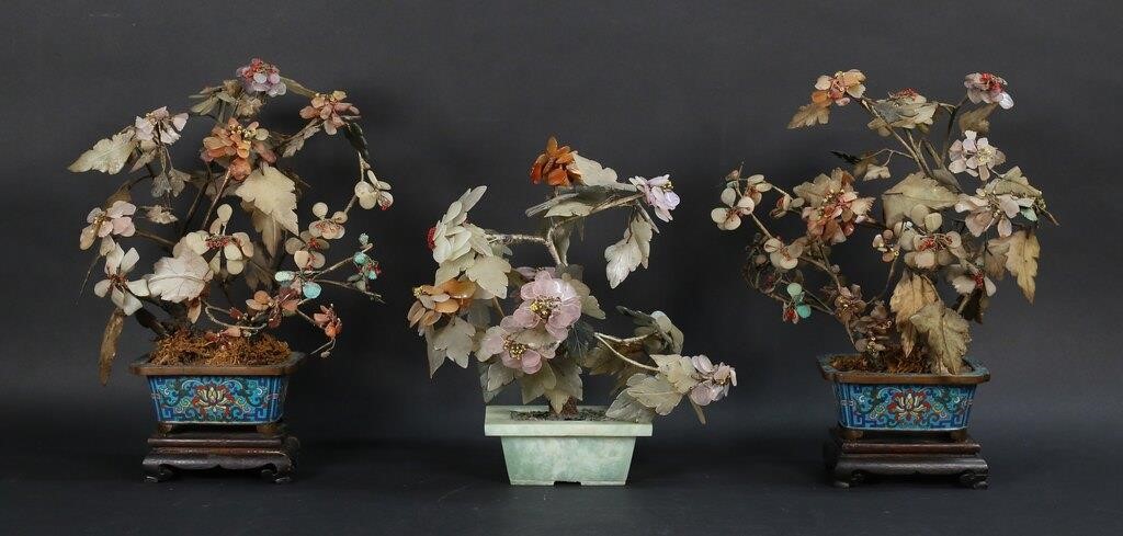 3 CHINESE HARDSTONE TREES3