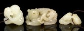 3 CHINESE JADE ANIMAL CARVINGS