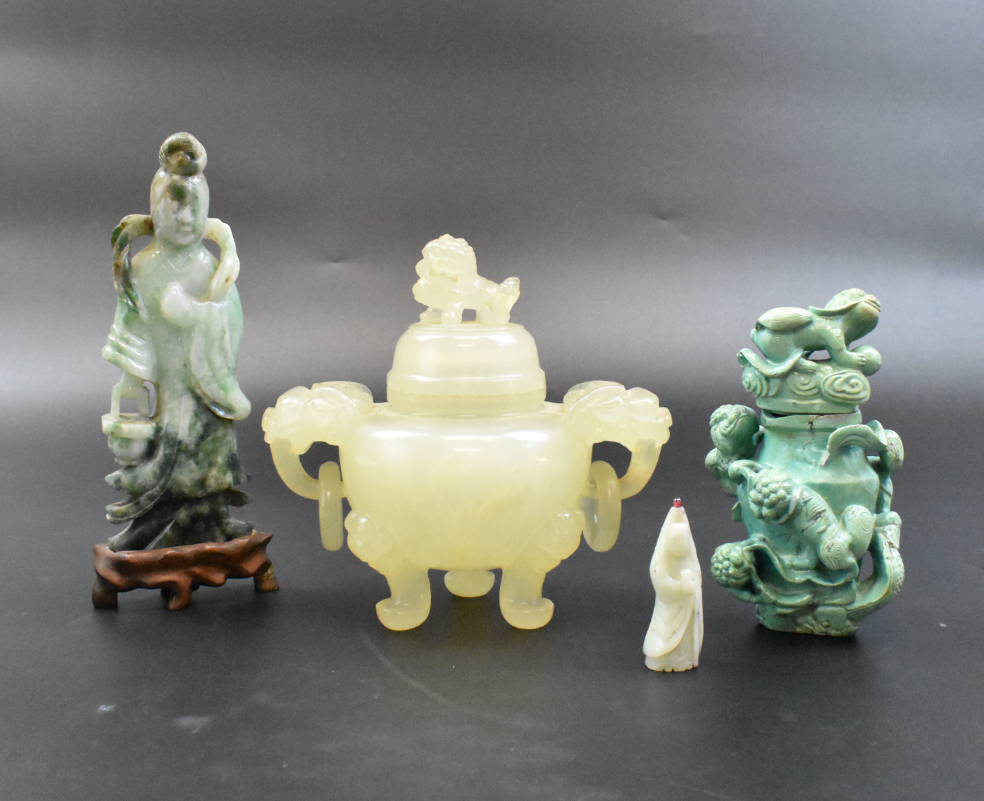 3 CHINESE JADE CARVING &