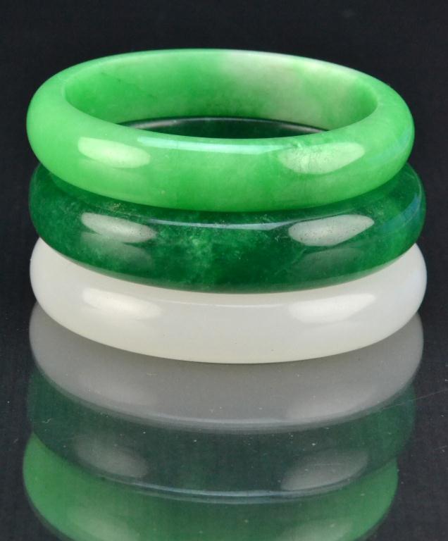 (3) Chinese Jade & Jadeite Bangle
