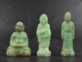 3 CHINESE JADEITE CARVED FIGUR