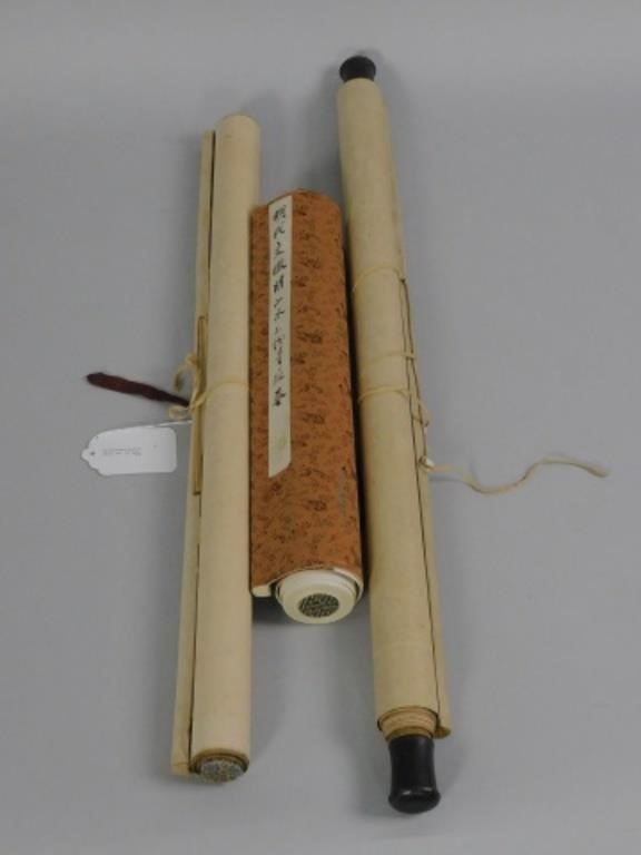 (3) CHINESE PAINTED SCROLLS, TO