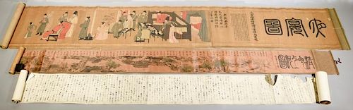 3 CHINESE PANORAMIC SCROLLSGroup of