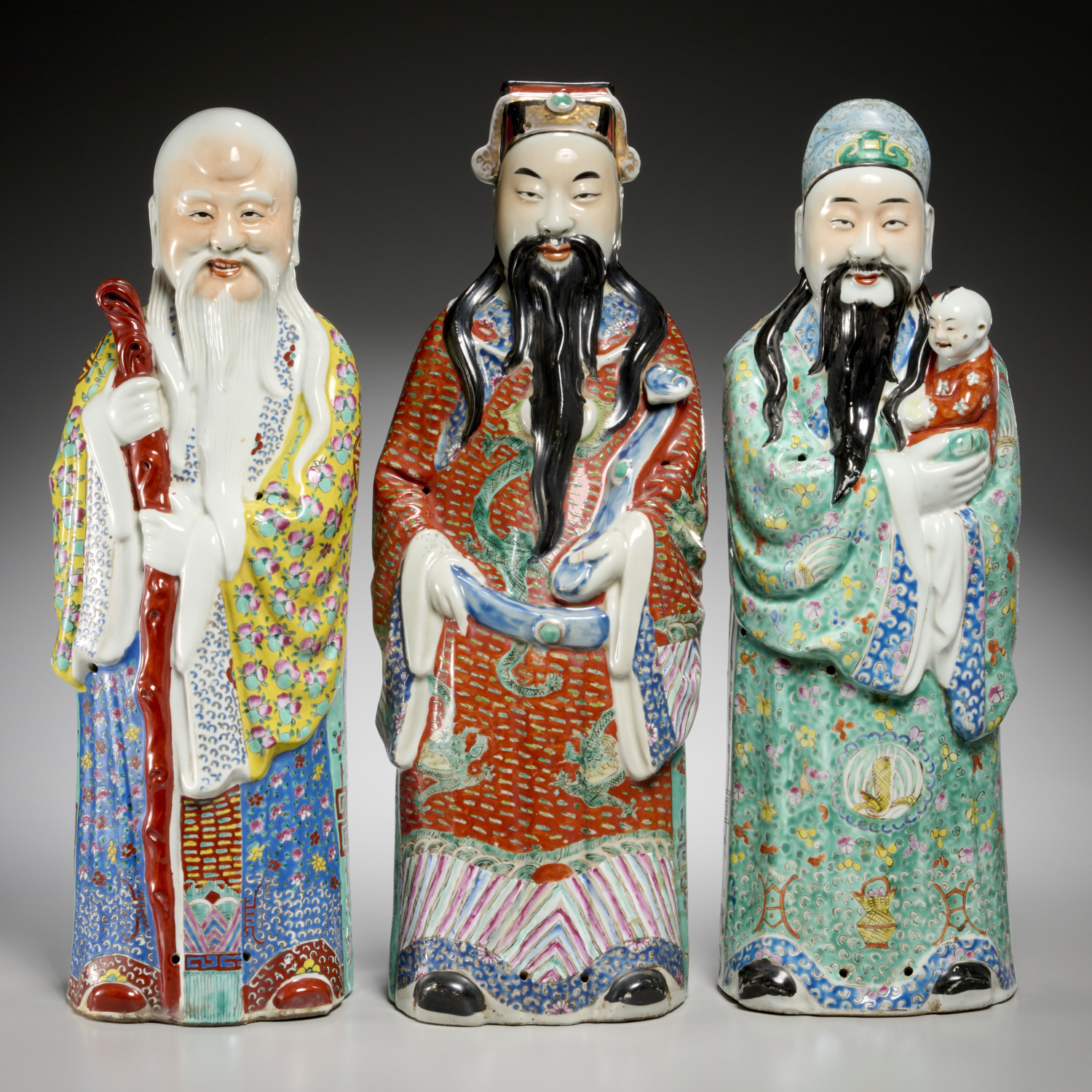 (3) CHINESE PORCELAIN IMMORTAL