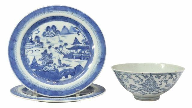 (3) CHINESE PORCELAIN RICE BOWL &