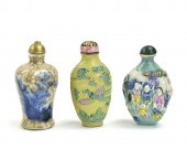 3 CHINESE PORCELAIN SNUFF BOTT