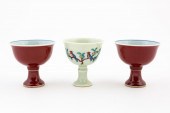 3 CHINESE PORCELAIN STEM WIN C