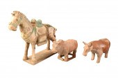 3 CHINESE POTTERY ANIMAL FIGUR