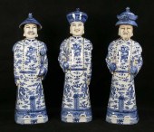 3 CHINESE POTTERY EMPEROR FIGU