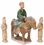 (3) CHINESE POTTERY RIDER ON H