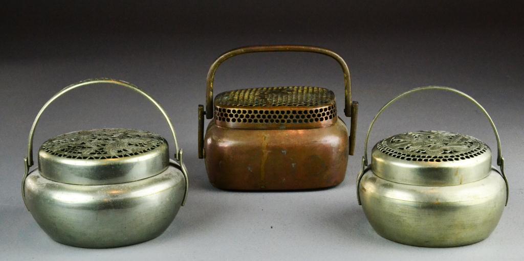 (3) Chinese Qing Bronze Hand