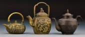 (3) Chinese Qing Bronze Teapot