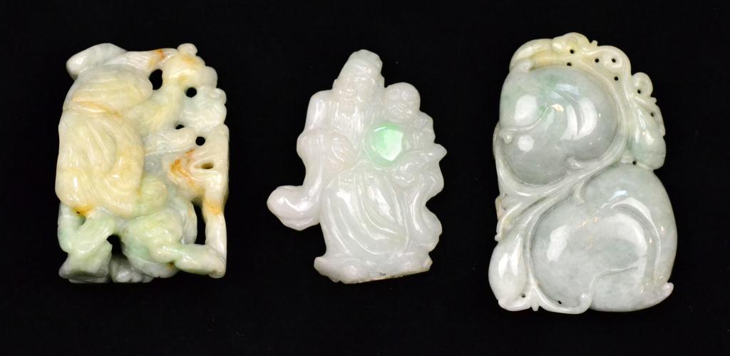 (3) Chinese Qing Jade CarvingsTo