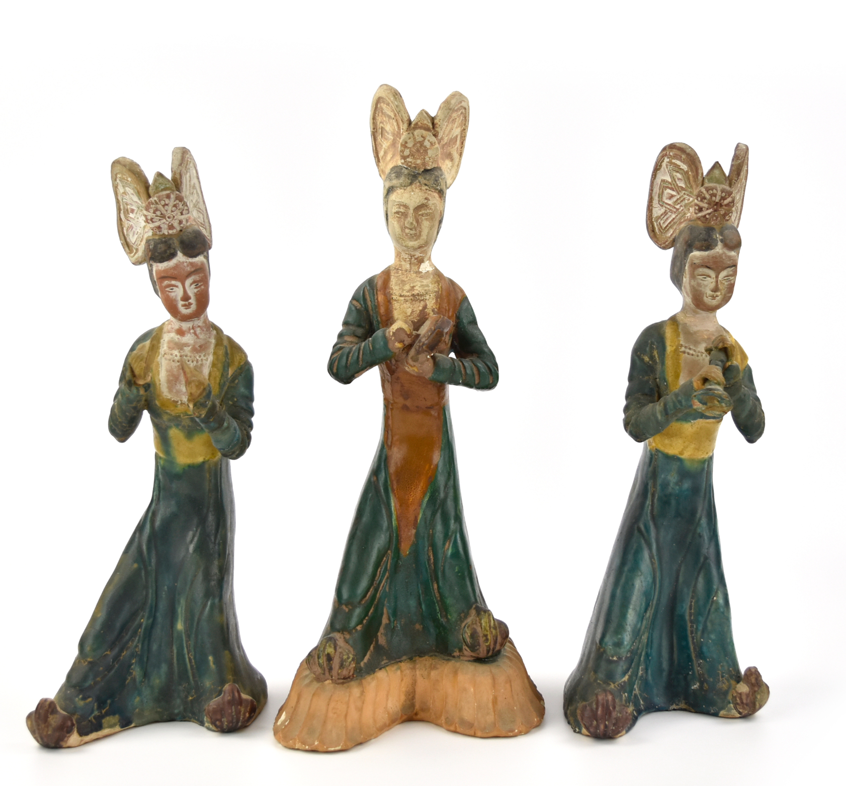 3 CHINESE SANCAI GLAZED FIGURE OF