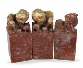 3 CHINESE SOAPSTONE SEAL W/ FO