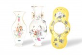 3 CHINESE WALL VASE & CUP HOLD