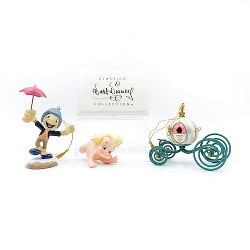 3 CHRISTMAS ORNAMENTS AND 1
