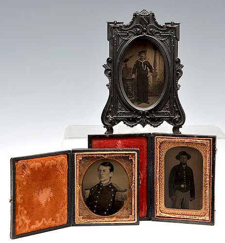 3 CIVIL WAR ERA 1/6 PLATE TINTYPES,