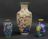 3 CLOISONNE VASES3 cloisonne v