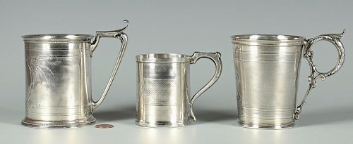 3 COIN SILVER MUGSGroup of 3 Coin